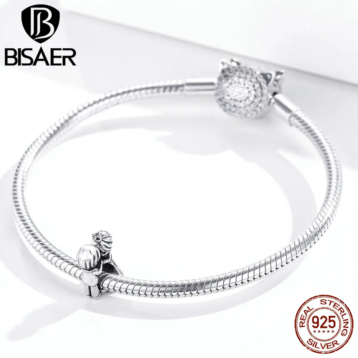 Бусины BISAER из стерлингового серебра 925 пробы Свадебные обручальные шармы