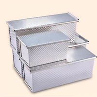 toast boxes aluminum alloy golden ripple non stick coating bread loaf pan cake mold baking tool with lid 450g750g900g1000g