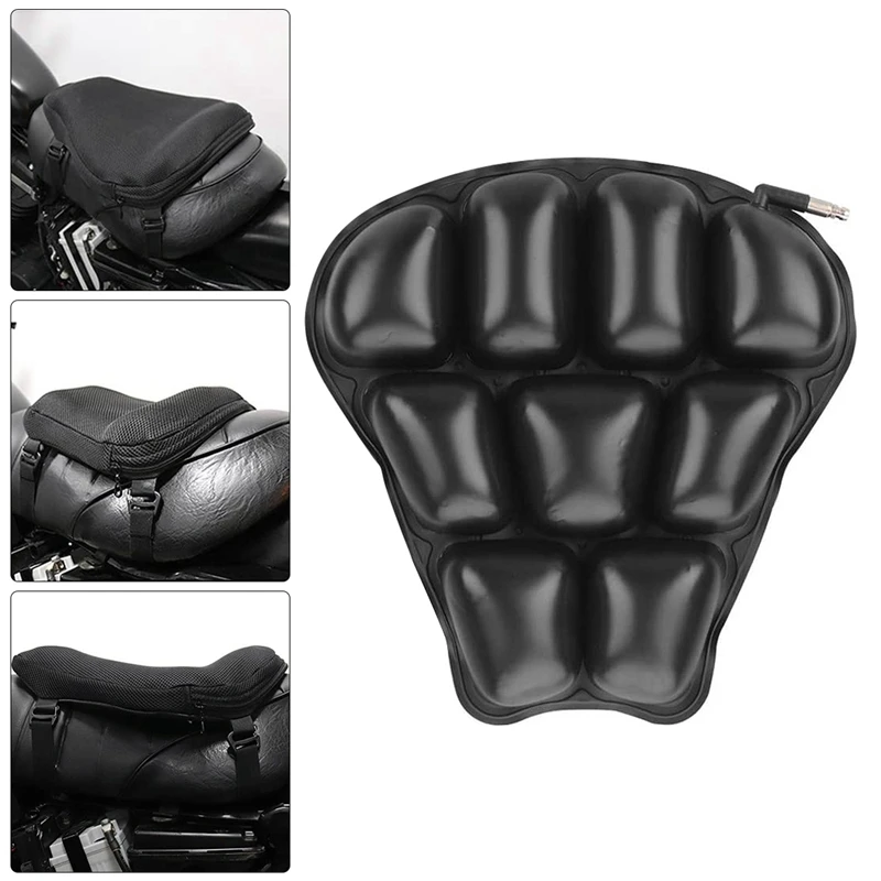 

Universal Motorcycle Inflatable Seat Cushion Pressure Relief Ride Seat Cushion Seat Pad for Cruiser Touring Saddles 2Pc