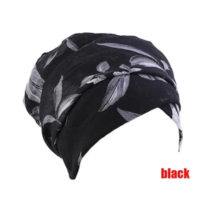 New Retro Turban Hat Headwear Head Wrap Fashion Casual Solid Cotton Sleep Caps Printed Hijabs Fashion Hair Accessories