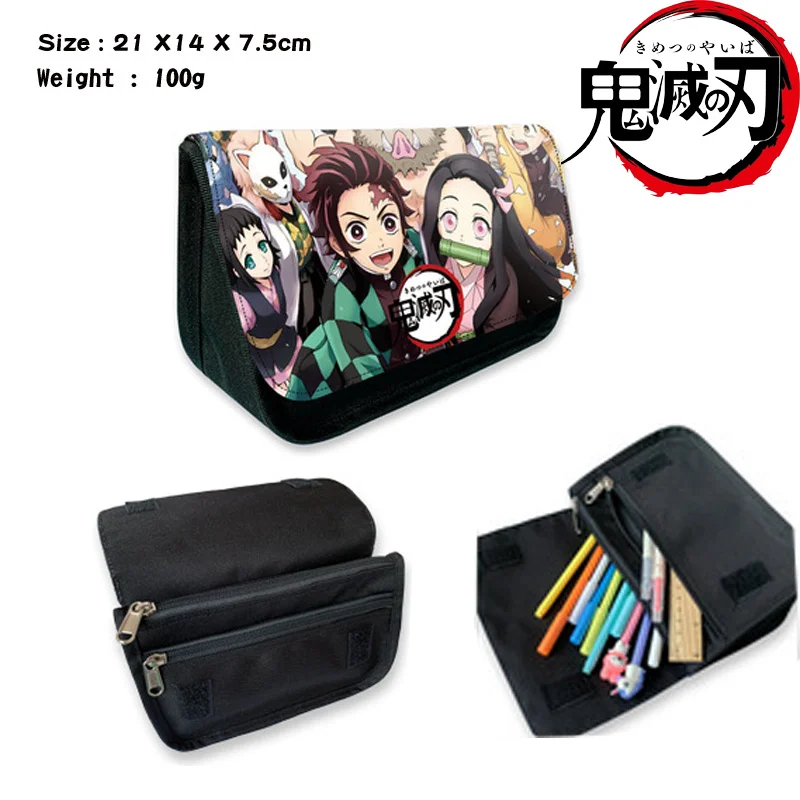 

Anime Demon Slayer Kimetsu No Yaiba Pencil Case Zipper Makeup Bag Pen Stationery Bag Catoon Pencil Box Gifts for Children