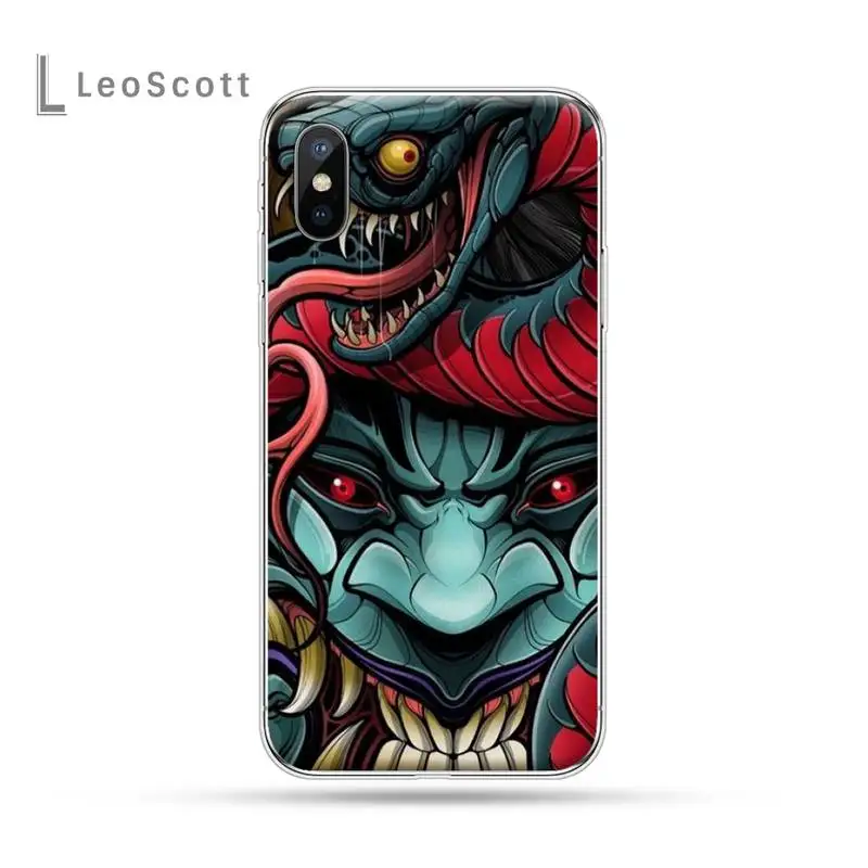 

Japanese tattoo art Color painting Phone Case for iPhone 11 12 pro XS MAX 8 7 6 6S Plus X 5S SE 2020 XR