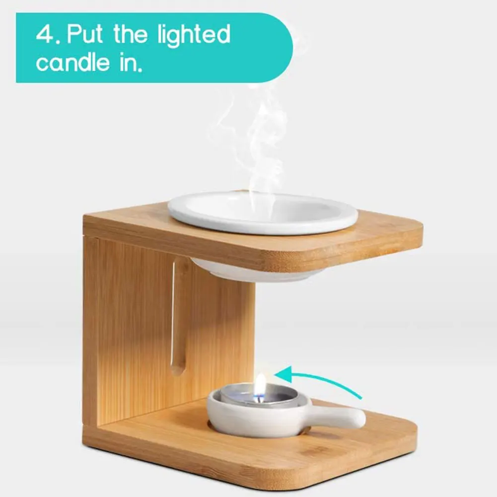 Natural Bamboo Art Aroma Lamps Incense Burner Candle Essential Oil Heater Holder Censer Candlestick Night Light Decor | Дом и сад