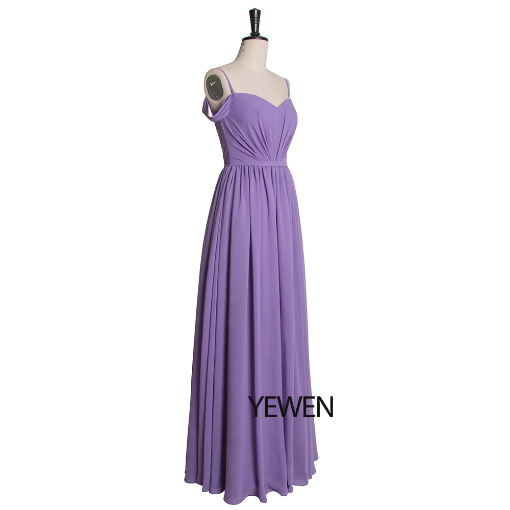 Платья подружек невесты с двойным v образным вырезом фиолетовые элегантные