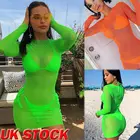 Сетчатая прозрачная блузка UK для женщин, Пляжная накидка, кафтан, накидка, платье