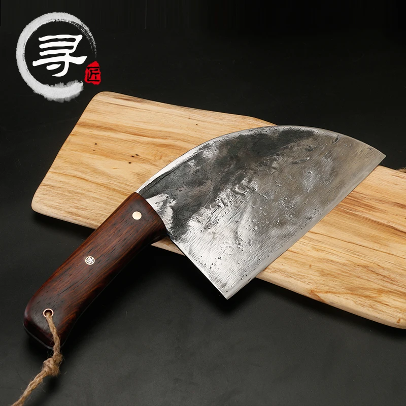 YEELONG нож для овощного мяса-нож китайского шеф-повара-углеродистая сталь с деревянной ручкой