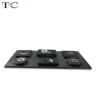 Quality Black PU Jewelry Counter Showcase Pad Wooden Jewelry Store Cabinet Platform Jewelry Display Tray Box Holder
