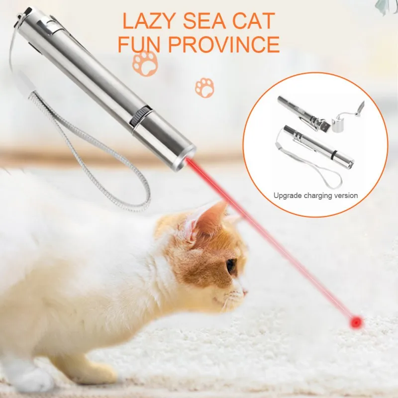 

Cat Toy LED Laser Red Dot Light Sight Interactive Laser Pen Pointer USB Charge With Various Patterns Dorpshipping