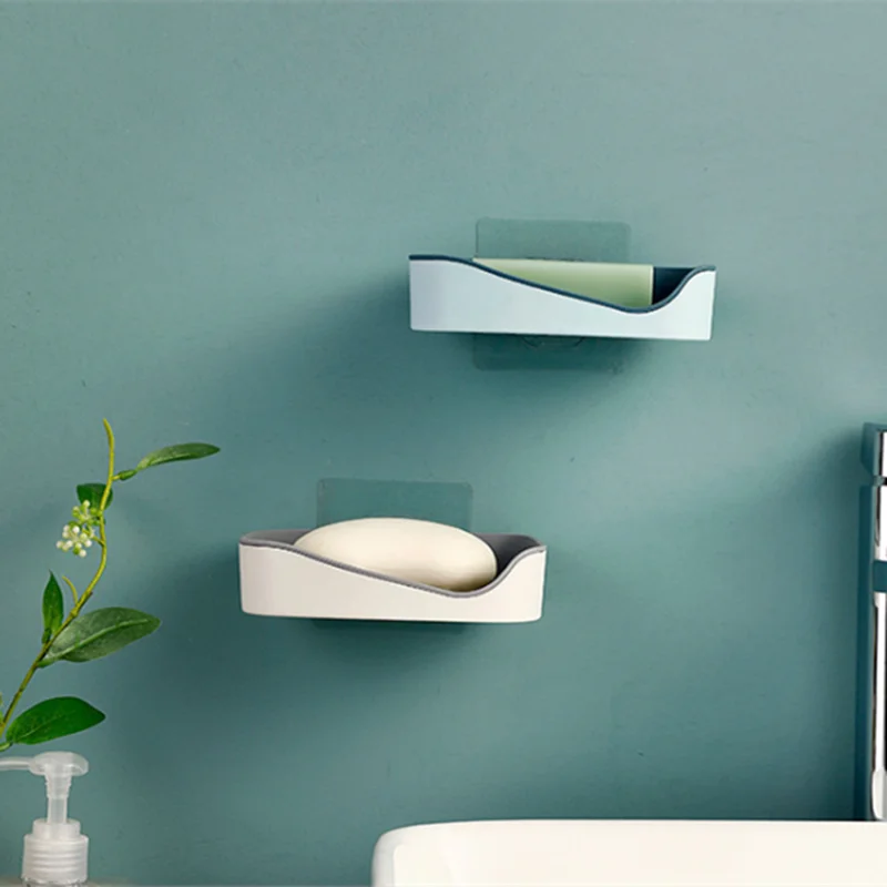 Одноцветный держатель для мыла на присоске сливный ящик хранения ванной комнаты