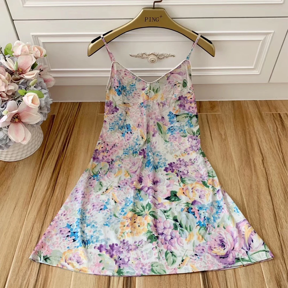 Red RoosaRosee Runway Designer Women Elegant Flower Print Autumn Spring Draped Dress Long Lantern Sleeve Gorgeous Party Dresses