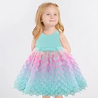 Нарядное платье принцессы с русалочкой для маленьких девочек, костюм на Хэллоуин, карнавальный наряд для маленьких девочек на день рождения, детская одежда