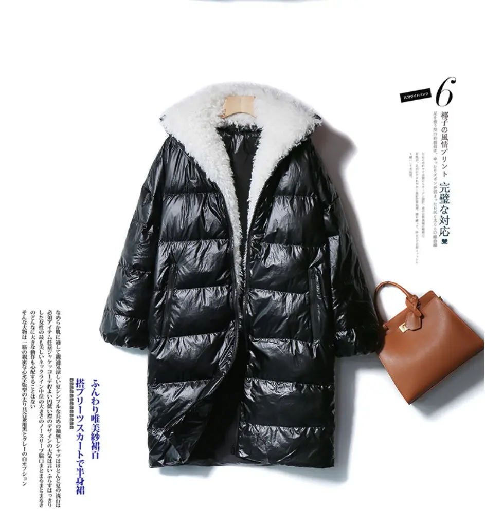 2019 новые зимние модели яркого пальто длинный параграф большой меховой воротник