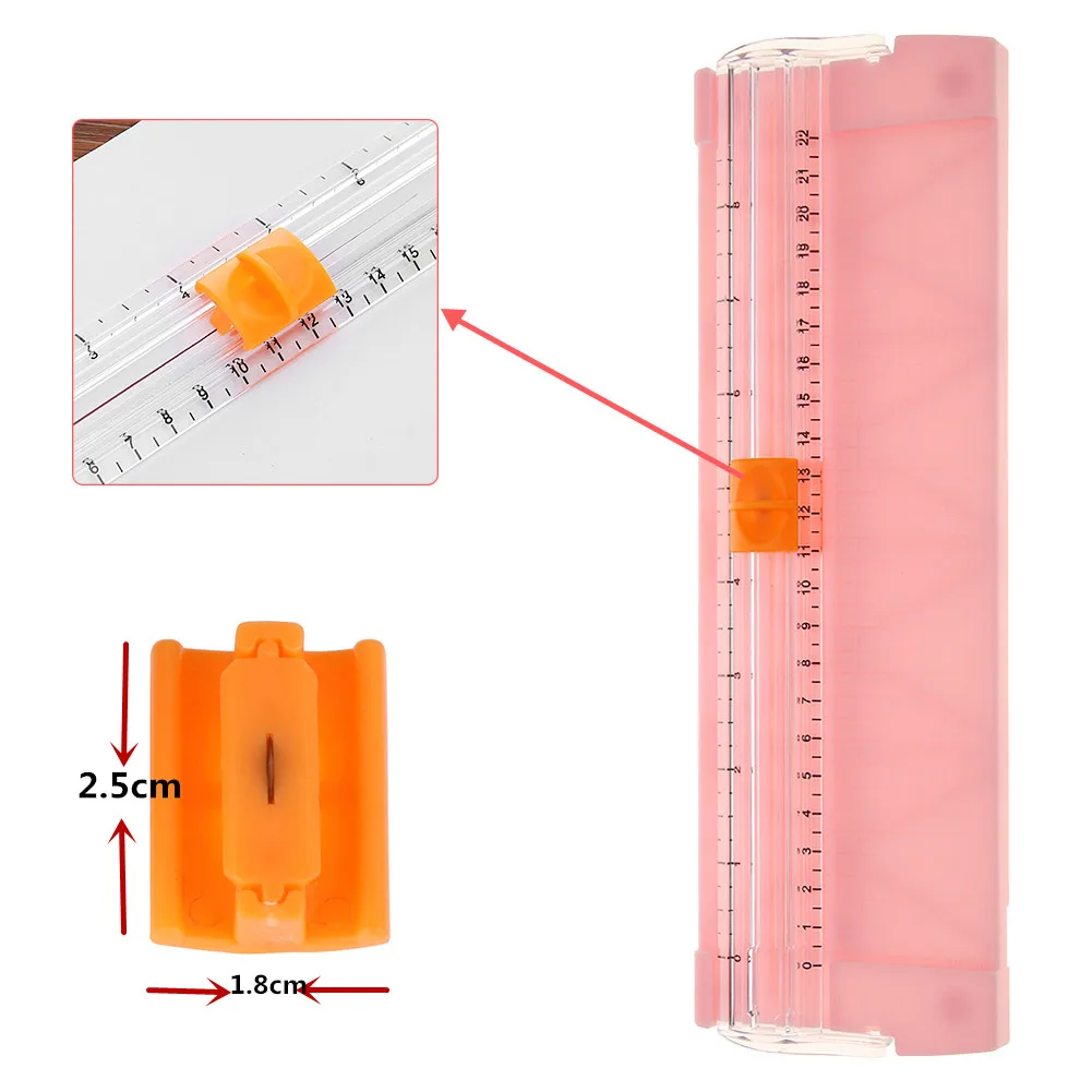 Cutting Blade Orange Легкий A4/A5 Бумага триммер точность Бумага Фото Резак Портативный триммер для альбома листа резки для Офис - Цвет: Cutting Blade Orange