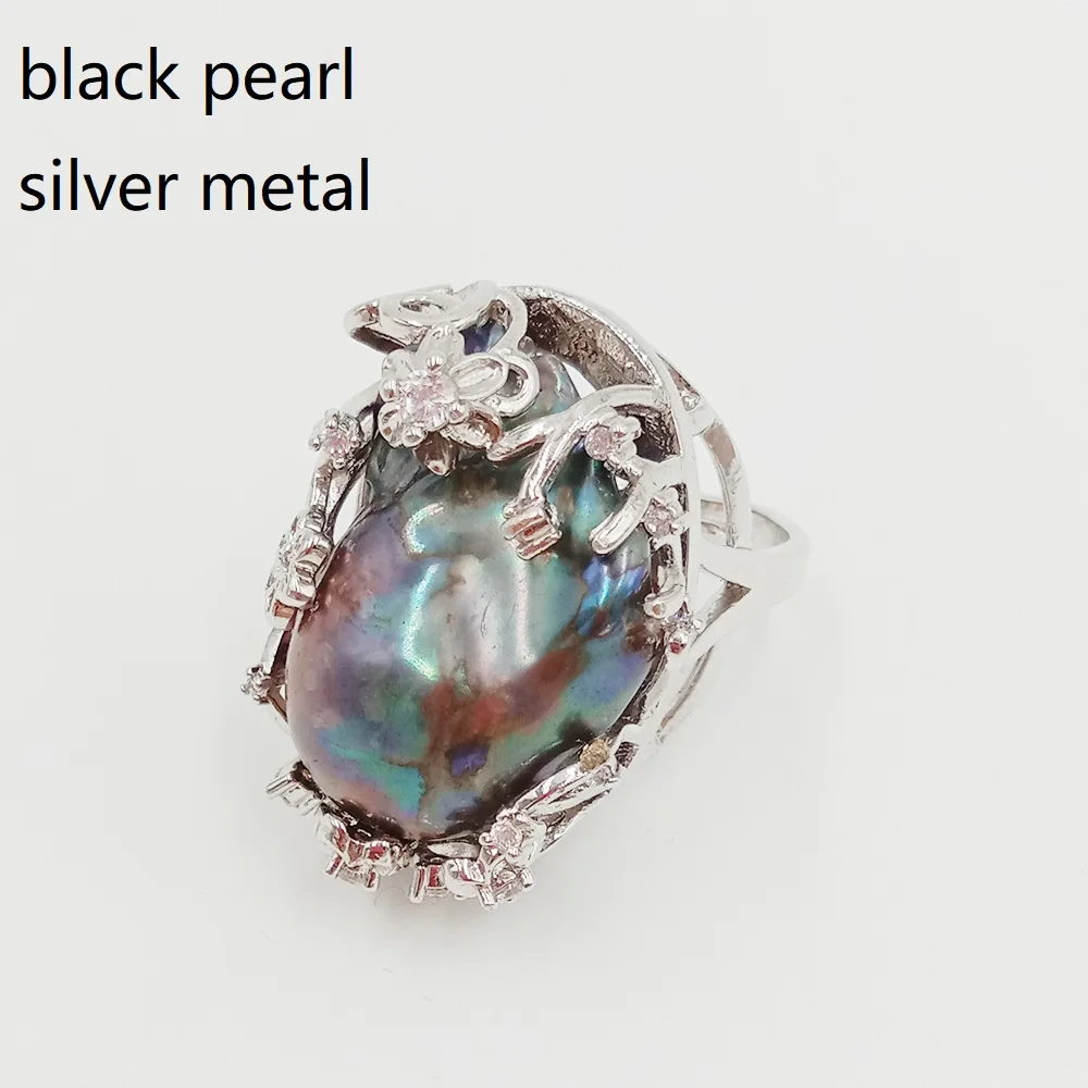 100% Кольцо из натурального пресноводного жемчуга большое кольцо барокко жемчуг