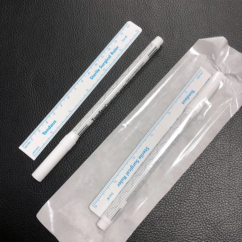 

Microblading Tattoo Skin Marker Pen for Professional Eyebrow Lip Permanent Makeup Tattoo Position Measure Marker Pen with Ruler