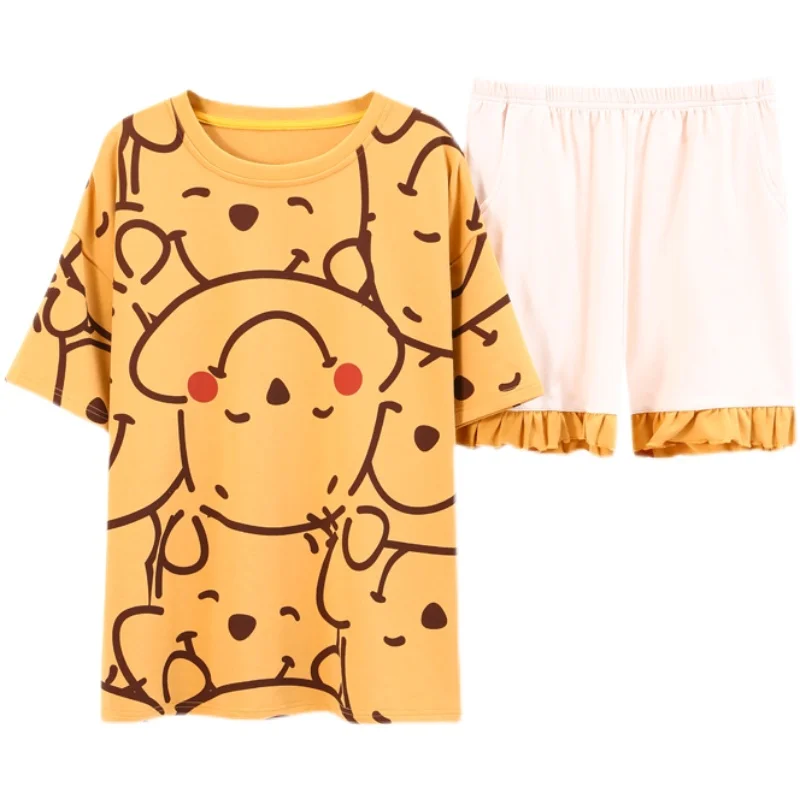 

Милая Пижама Nanjiren, женские хлопковые шорты с коротким рукавом, домашняя одежда в Корейском стиле для студентов, летний комплект из двух пред...