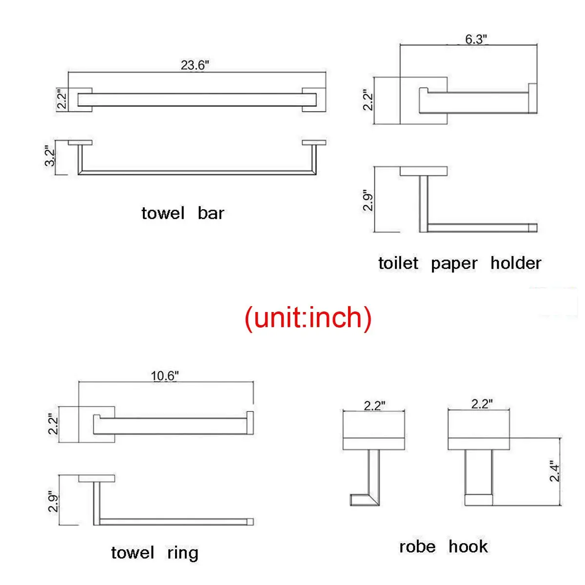 Полированный Золотой набор аксессуаров для ванной комнаты крючок халата