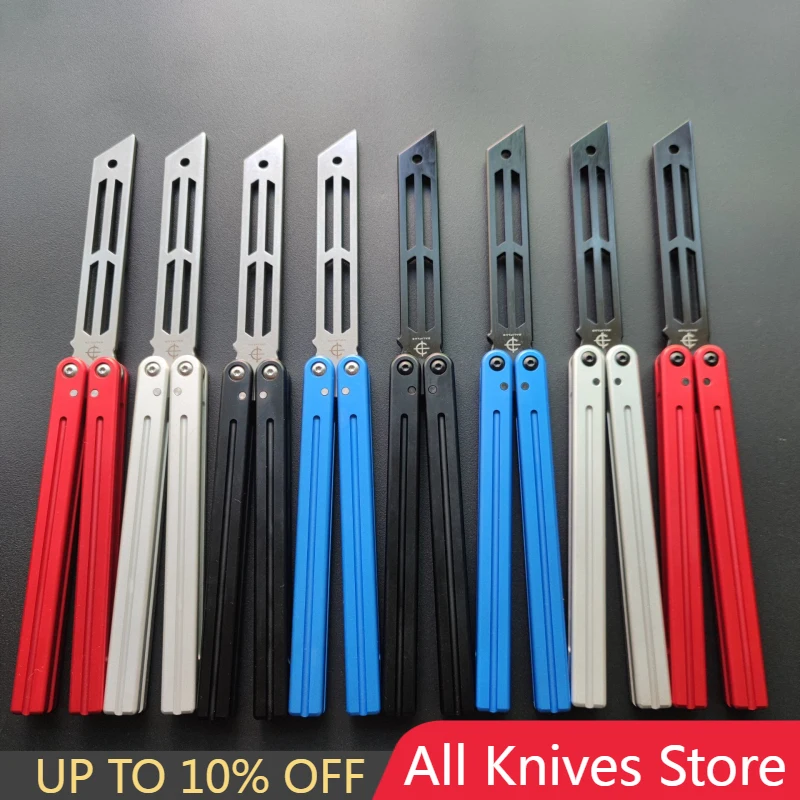 

Baliplus Triton Squid V2 Butterfly Trainer Knife 440 Blade Bushings Channel Aluminum Handle Hunting Jilt Knifes EDC Tool Knives