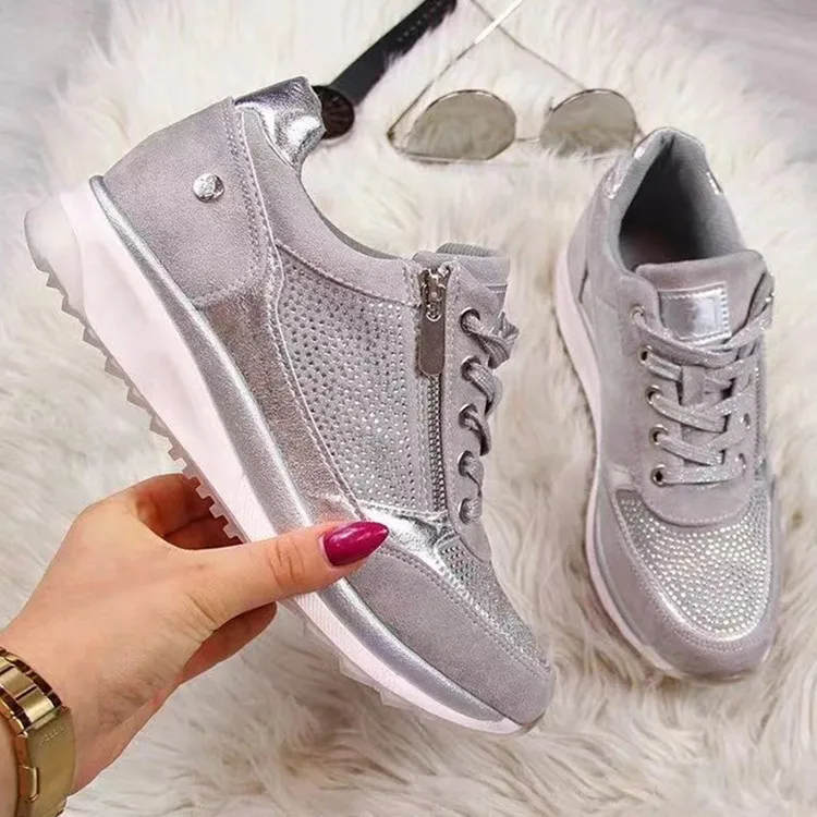 

2021 Women's Wedges Sneakers Vulcanize Shoes Sequins Shake Shoes Fashion Girls Sport Shoes Woman Sneakers Shoes Woman Footwear