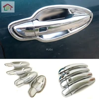 high quality abs chrome side door handle cover trim with smart keyhole for peugeot 5008 2017