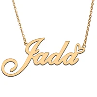 love heart jada name necklace for women stainless steel gold silver nameplate pendant femme mother child girls gift