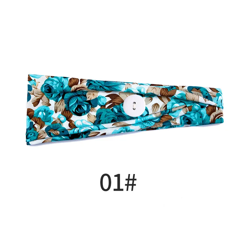 

1PCS Printed Buttons Hair Holder Hairbands Fleece Bow Animal Ears Headband For Women Girls Turban Fashion Hair Accessories