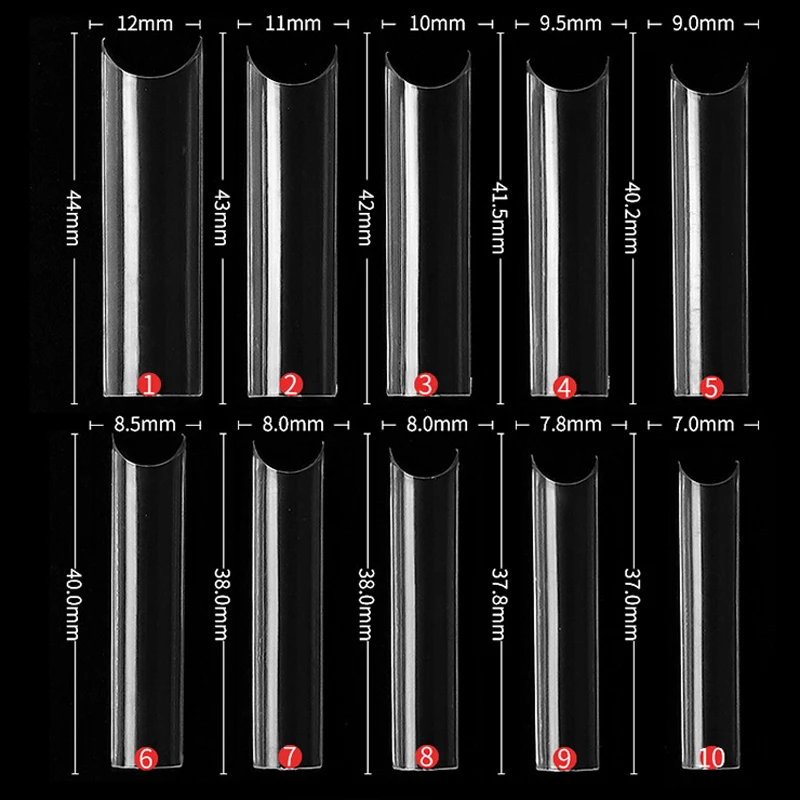 

2022 500 Pcs/Bag XXL C Curve Straight Length Nail Tips Extra Nature Transparent Long Salon False Nail Tip Half Cover Artificial