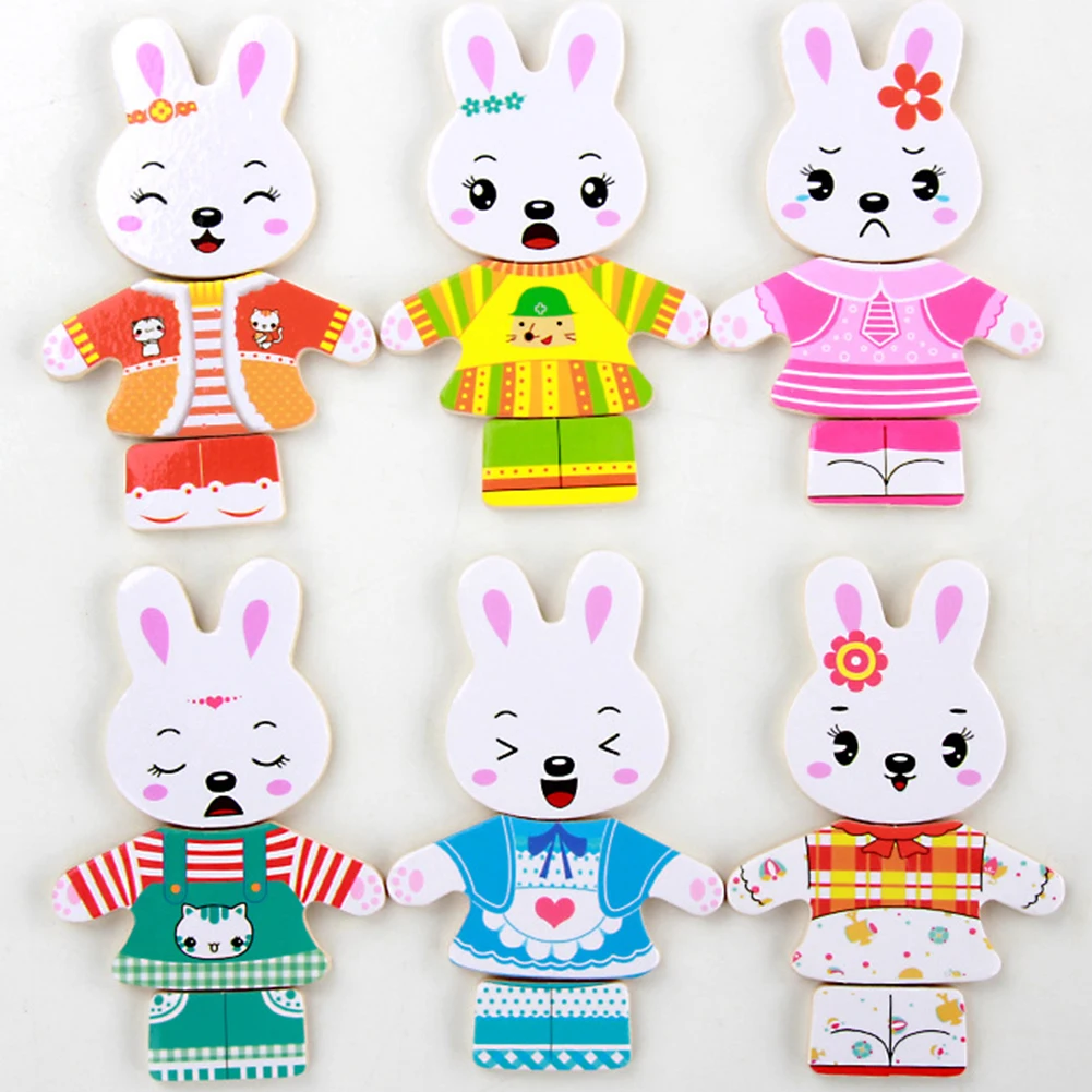 Детская деревянная головоломка с кроликами и коробкой для хранения | Игрушки