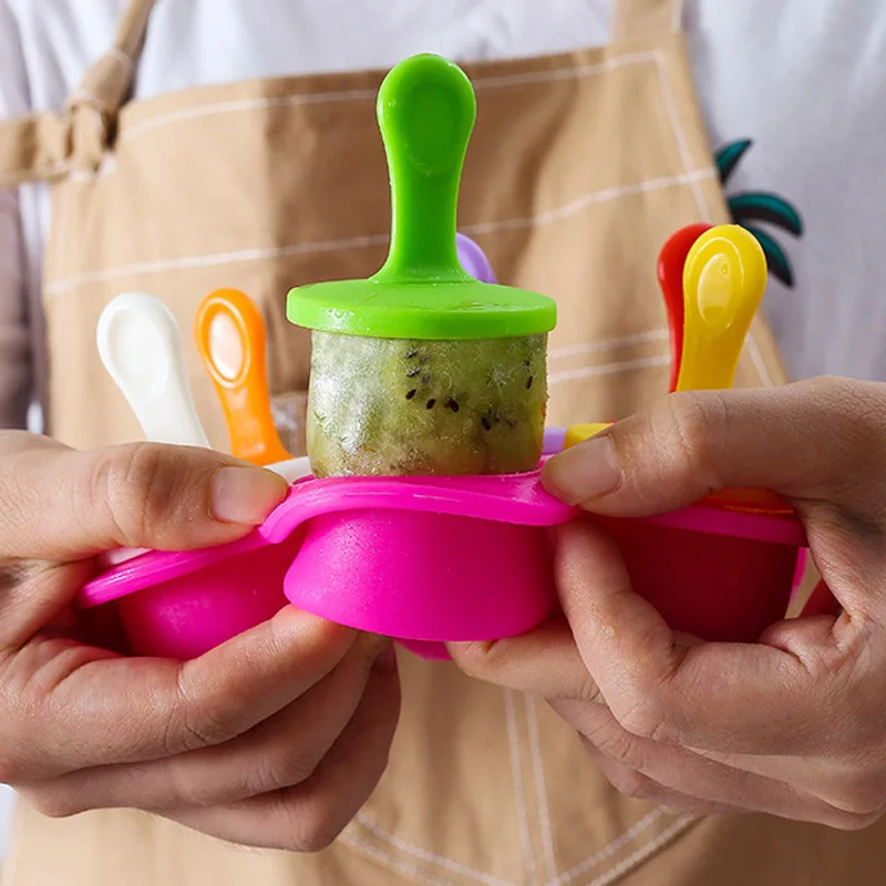 

1Pcs Ice Cream Ice Pops Mold Portable Food Grade Popsicle Mould Ball Maker Baby DIY Food Supplement Tool Fruit Shake Accessories