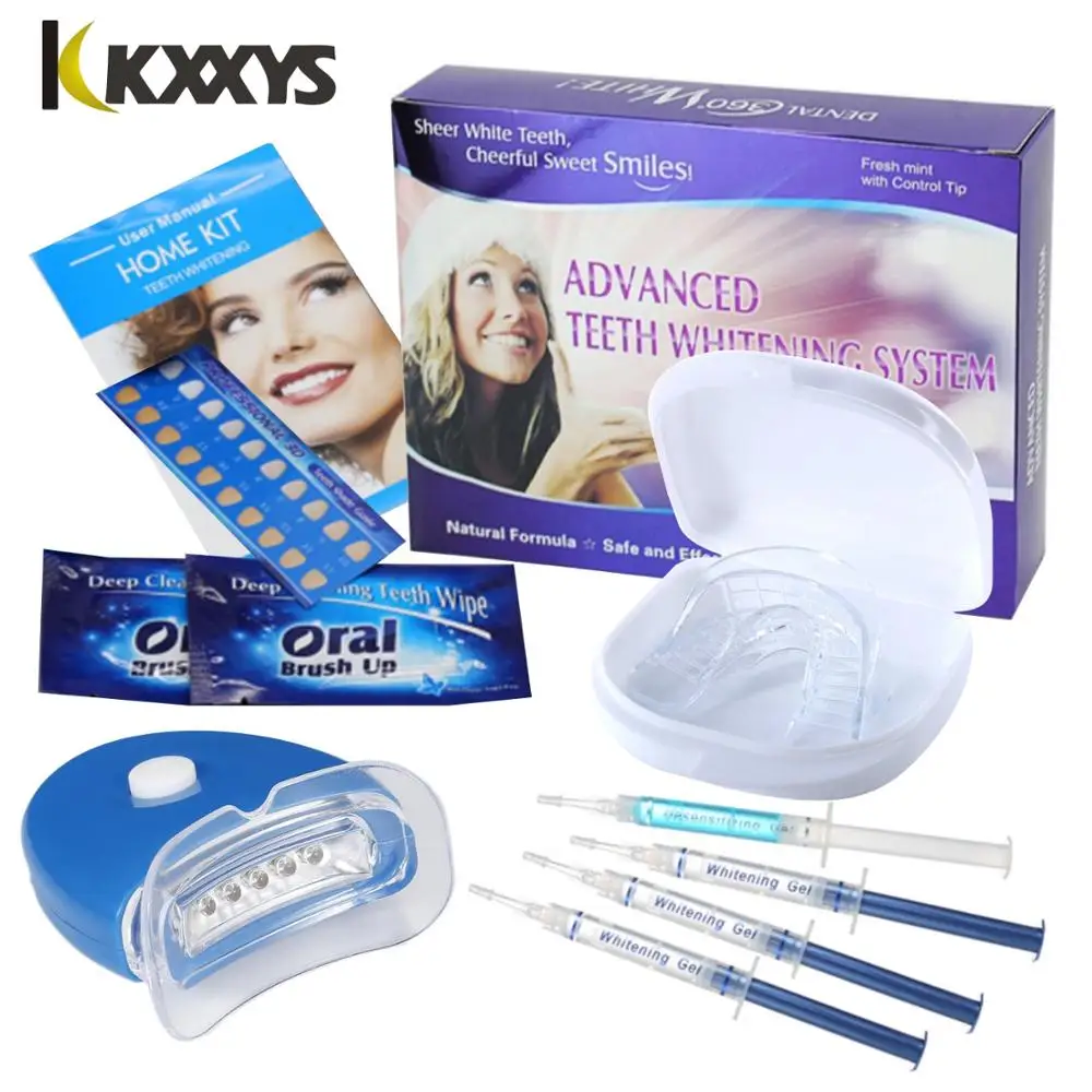 

Teeth Whitening Kit Mouth Tray Gel Strips White Tooth Bleach Oral Hygiene Dental Care Blanqueador 44% Peroxide Dental Care