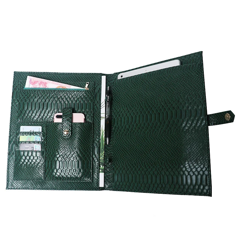 Оптовая продажа с фабрики вместительная сумка для документов зеленого питона A4