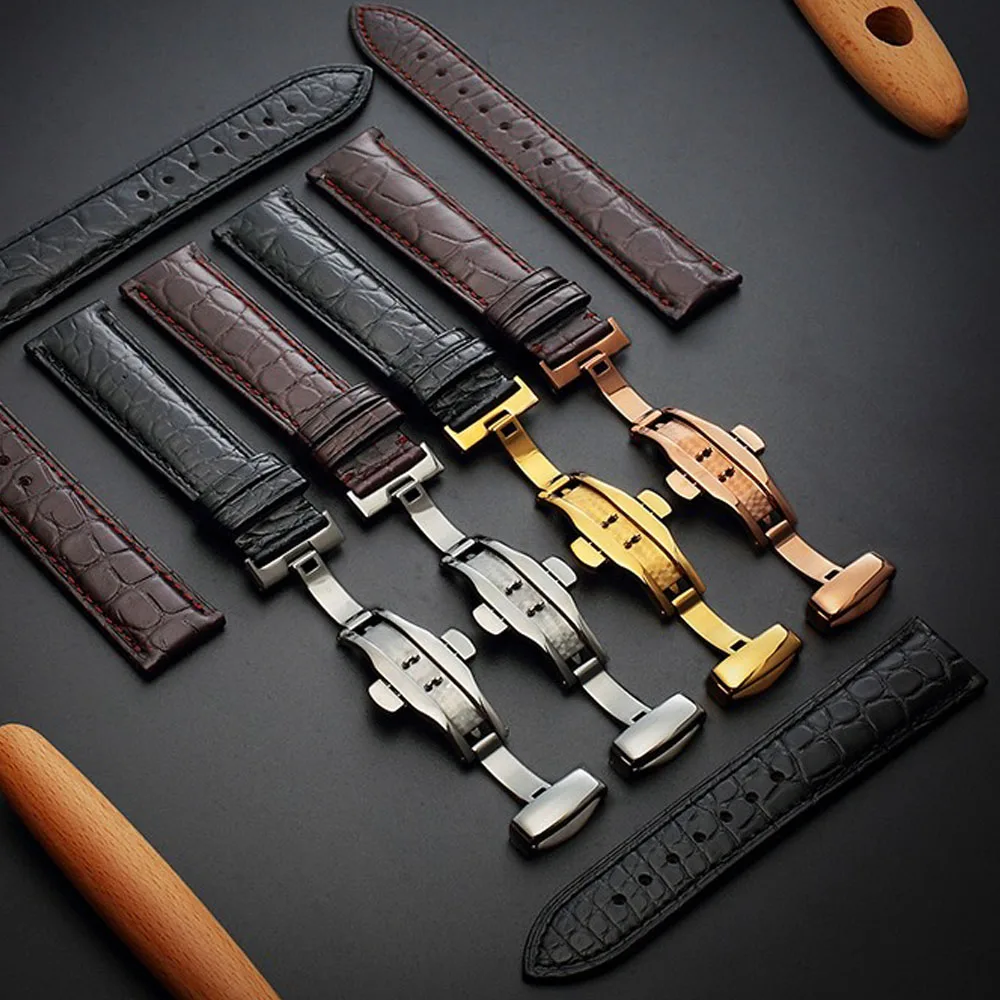 Top Quality Watch band 18mm 19mm 20mm 21mm 22mm Crocodile Leather Strap Suitable for All Brands watch Bracelet Wristband