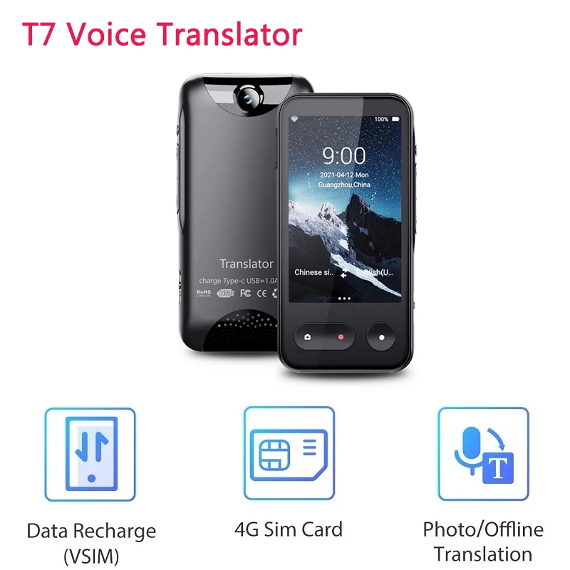 

138 язык s T7 портативный умный переводчик голоса в режиме реального времени Многоязычная речь интерактивный автономный переводчик бизнес путешествия