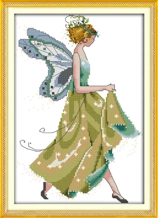 R825-1 Joy Sunday Flower fairy серия Набор для вышивки крестом 11CT печатная ткань 14CT холст DMC Вышивка крестом с фабрики - Цвет: R825-1