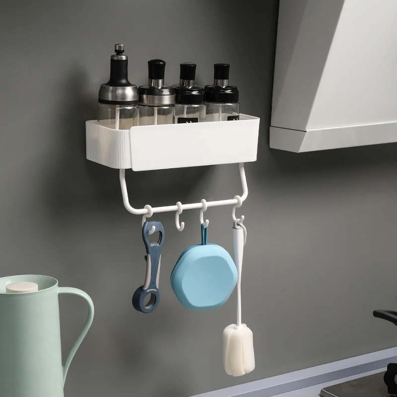 

100% Brand New High Quality Multifunctional Simple Solid Storage Rack Without Punching Wall-Mounted Shelves Bathroom Tool