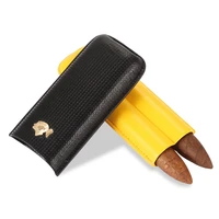 cohiba leather case cigar travel humidor portable 2 tubes holder mini humidor box easy carring cigar case with gift box