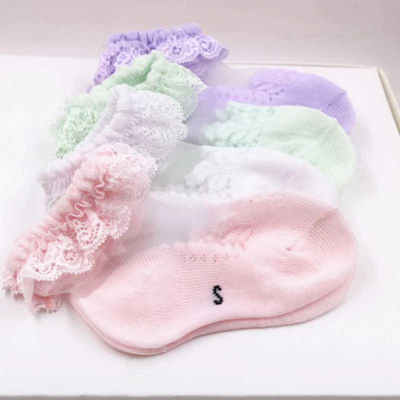 

New Summer Lace Flower Mesh Baby Girls Kids Socks Newborn Cute Ruffle Frilly Ankle Short Sock Breathable Princess Toddler Socks
