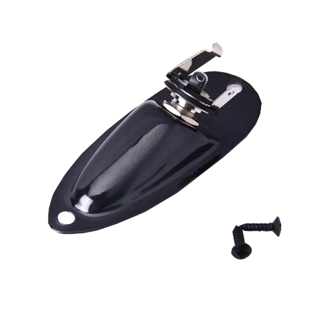 

Black Boat Style Input Output boat style Jack Plate Socket W/ Screws For ST Guitars