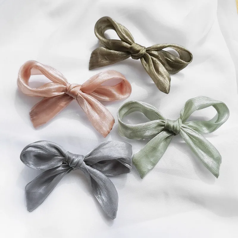 

Korean Version of the new bow hairpin headdress fashion double layer lace tulle solid color hairgrips For Women Hair Accessories