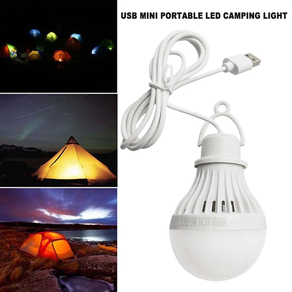 

Birght LED Light Outdoor Camping Tent Lamp Portable Lantern USB Powered 5/7W LED Bulb Desk Reading Lamp Emergency Lighting