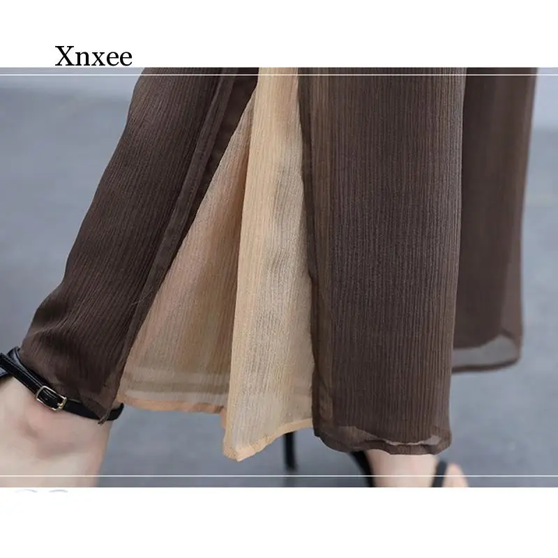 

Summer Elegant Three-piece set Women Cotton Short Sleeve Tops+High Waist Wide Leg Pants Sets Large Size Lady Trouser Suits