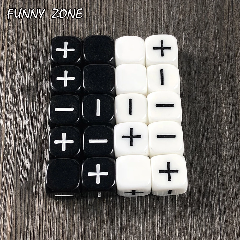 Настольные игральные кости 10 Fudge совместимые с Fate черно белые|Кубики| |