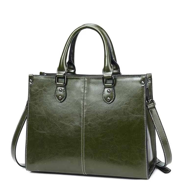 

2021 new cowhide oil wax fashion all-match one-shoulder messenger bag