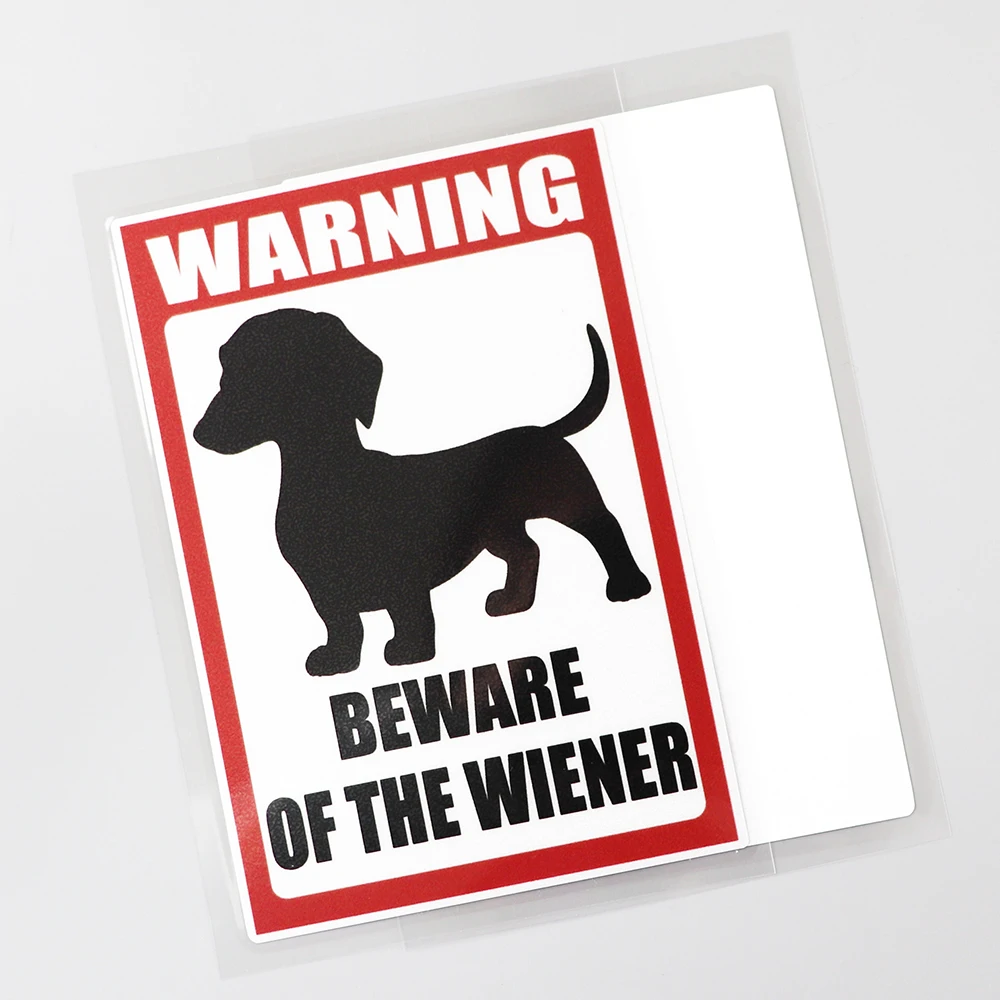 YJZT 10.2CM×14.9CM Dachshund Wiener Dog Warning Decal PVC Car Sticker 12C-0344 | Автомобили и мотоциклы