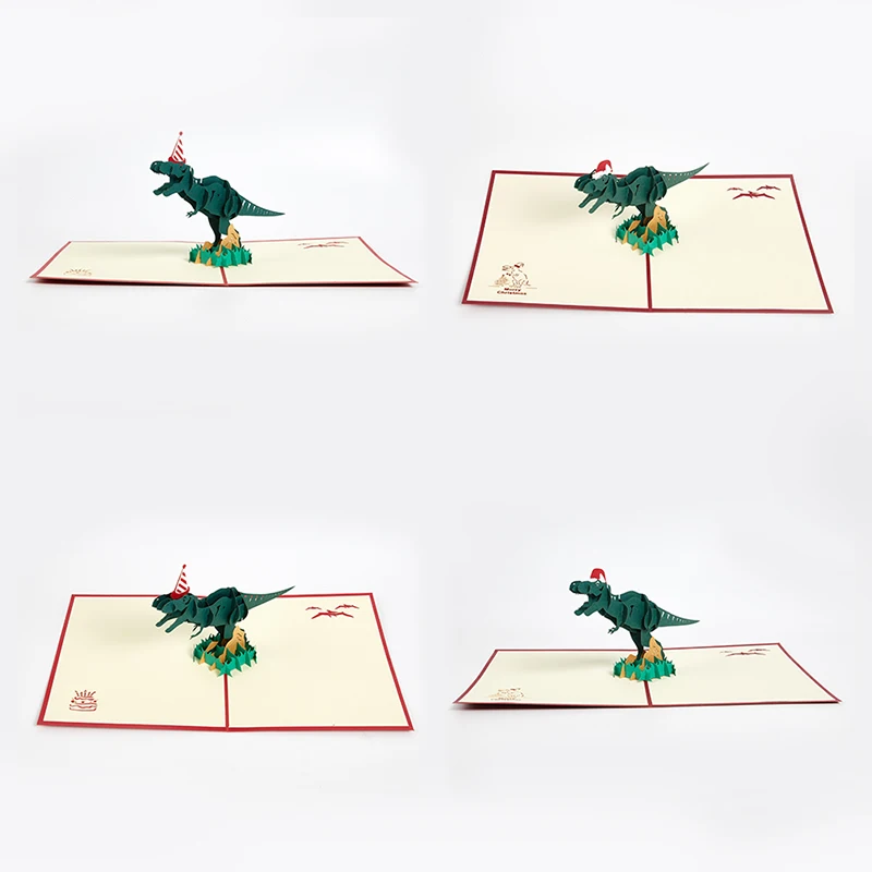 

3D карточка на день рождения с динозавром, карточка с тираннозавром, Детские забавные поздравительные открытки с динозаврами, открытки на де...