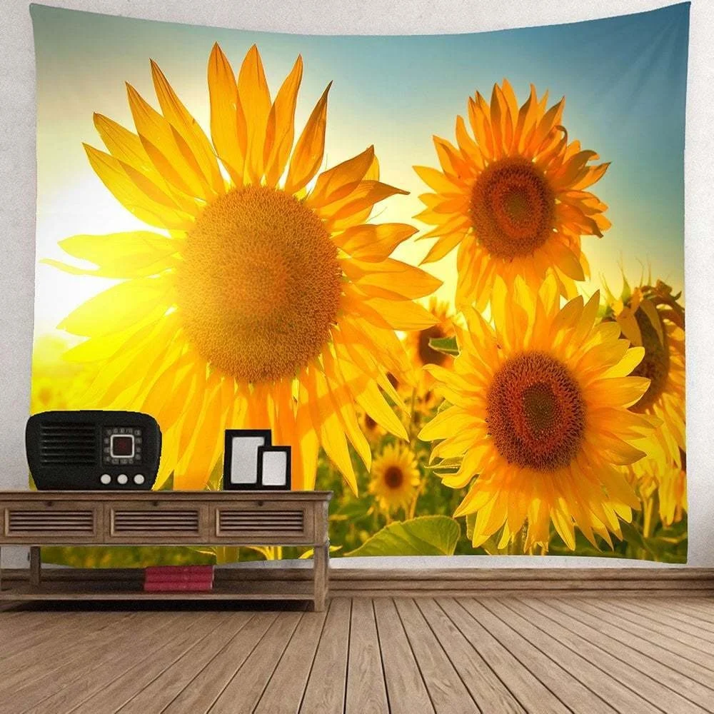 

Fashion Tapestries Shine Sunflower Print Tapestry Home Decorative Wall Decor Hanging Tapestry Room Decor 230x150cm/200x150cm