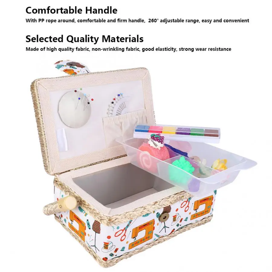 Бытовая ткань ручной работы швейная корзина нитки игольчатый ящик для хранения