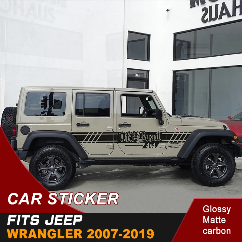 Автомобильные наклейки подходят для Jeep Wrangler 2007 2019 боковые двери полосы 4X4