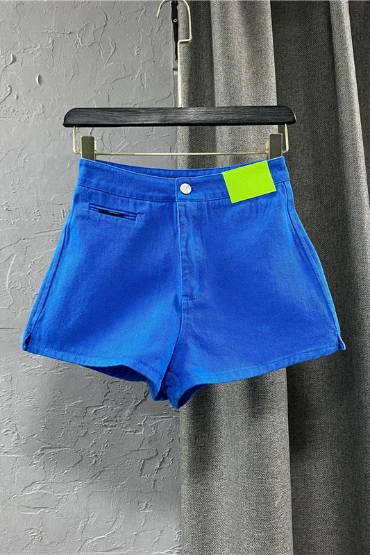 

Denim Shorts Women's Wide-Leg Pants 21 New Summer Fluorescent Green Labeling Fashionable Korean Style A- line Hot Pants