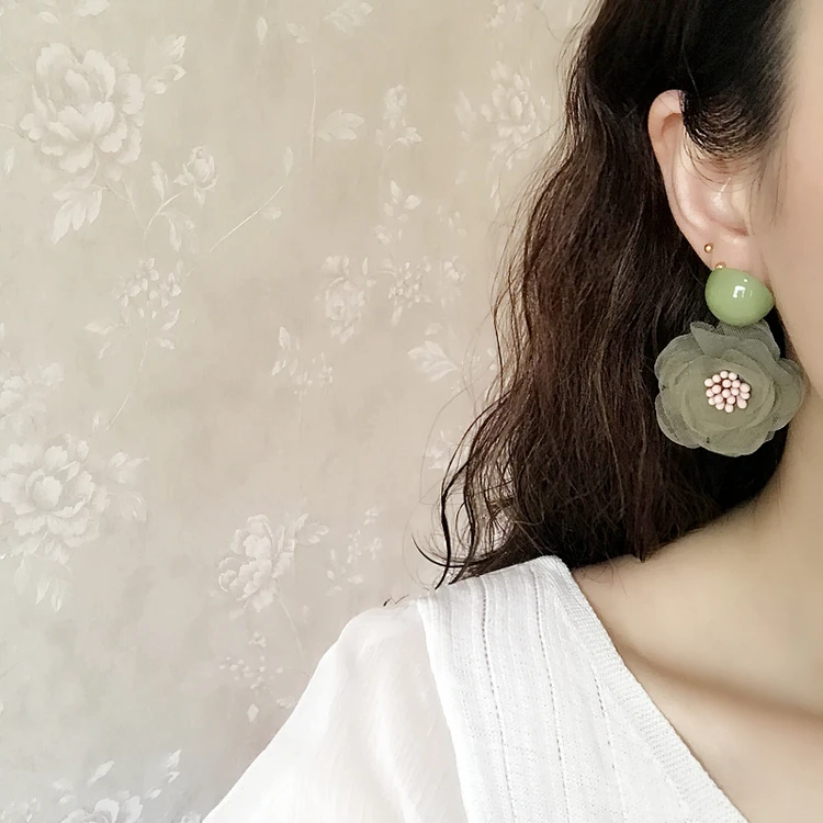 Серьги женские многослойные с цветами 4 цвета | Украшения и аксессуары